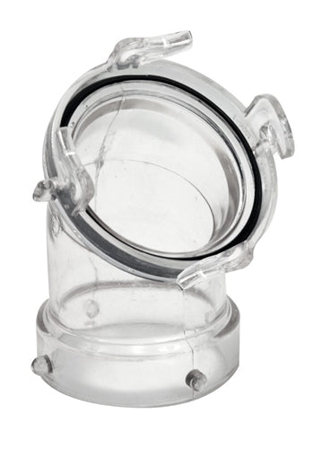Valterra T1026-1 ClearView Hose Adapter - 45Â° with 3" Bay Lugs