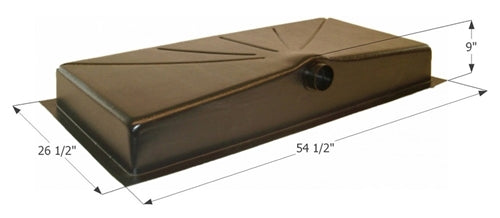 Icon 01594 Holding Tank with Center Side Drain HT700SD - 54.5" x 26.5" x 9", Tank with 3" Spigot and Sensors Installed