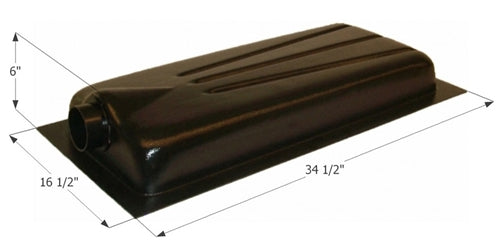 Icon 01601 Holding Tank with Center End Drain HT707ED - 34.5" x 16.5" x 6", Tank with 3" Spigot and Sensors Installed
