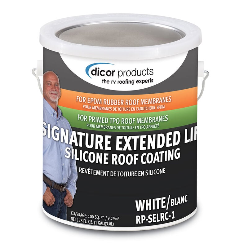 Dicor RP-SELRC-1 EPDM Rubber Roof Signature Extended Life Silicone Coating Part 2 - 1 Gallon, White
