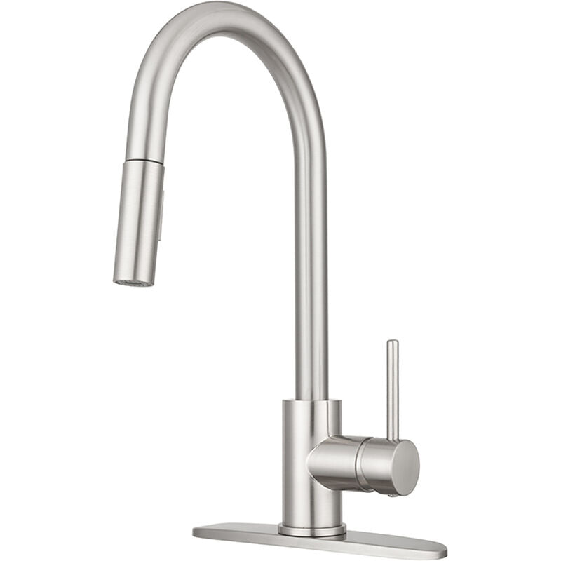 Dura Faucet DF-NMK540-SN Streamline RV Pull-Down Kitchen Faucet with Touch Sensor - Satin Nickel