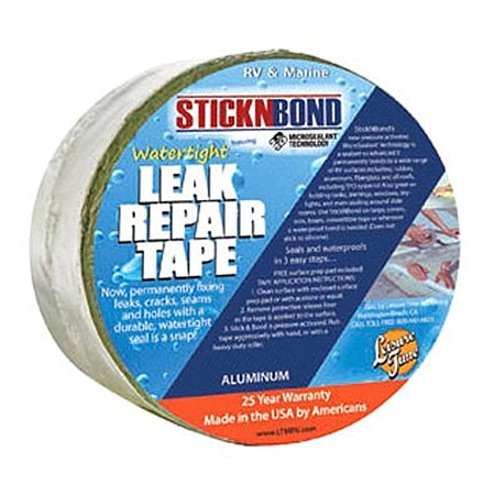 Leisure Time 60008 STICKNBOND RV Leak Repair Tape - Aluminum, 4 in. x 37 ft.