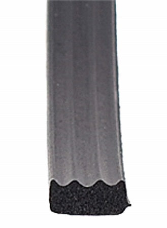 AP Products 018-664 Black Ribbed Foam Seal with PSA (White Tape) - 3/16" x 3/8" x 50'