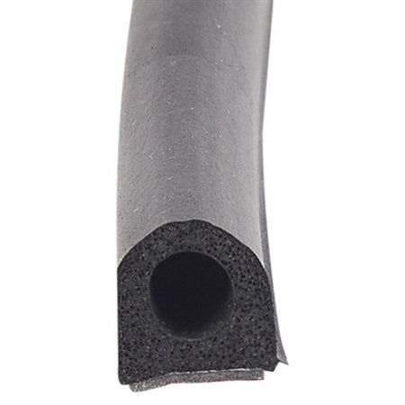 AP Products 018-663 Non-Ribbed D-Seal with Hats (Red Tape) - Black, 3/4" x 3/4" x 50'