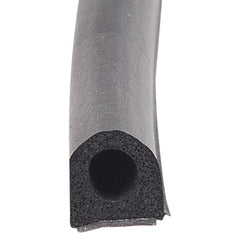 AP Products 018-663 Non-Ribbed D-Seal with Hats (Red Tape) - Black, 3/4" x 3/4" x 50'