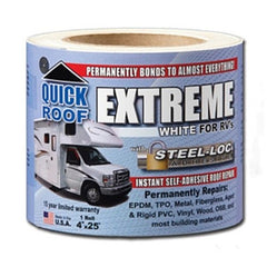 Cofair Products UBE425 Quick Roof Extreme With Steel-Loc Adhesive - 4" x 25', White