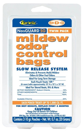 Star brite 089950 NosGUARD SG Mildew Odor Control Bags - Slow Release, Twin Pack