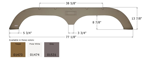 Icon 01531 Tandem Axle Fender Skirt FS720 for Fleetwood - Gray