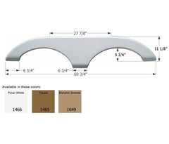 Icon 01466 Tandem Axle Fender Skirt FS710 for Keystone - Polar White