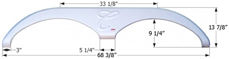 Icon 01655 Tandem Axle Fender Skirt FS785 for Forest River Cardinal 5th Wheel Travel Trailer - Polar White