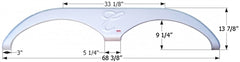 Icon 01655 Tandem Axle Fender Skirt FS785 for Forest River Cardinal 5th Wheel Travel Trailer - Polar White