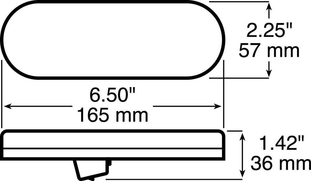 Peterson V821KR-7 LumenX Oval Stop/Turn/Tail Light Kit with PL3 Socket and Grommet Mount - Red