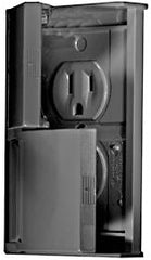 RV Designer S907 AC Weatherproof Dual Outlet With Snap Cover-Plate - Black