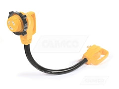 Camco 55522 90Â° Locking Electrical Adapters - 18" Female Locking/Male Standard