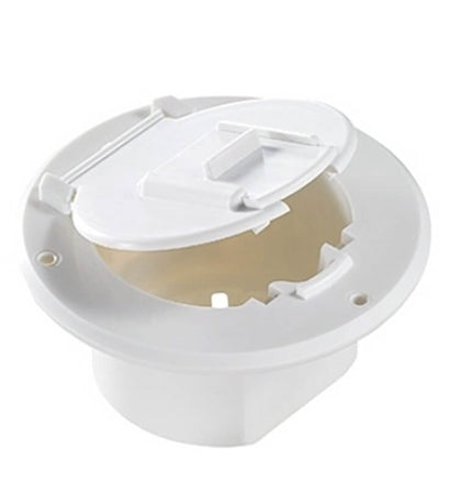RV Designer B120 Basic Cable Hatch - Round, Polar White