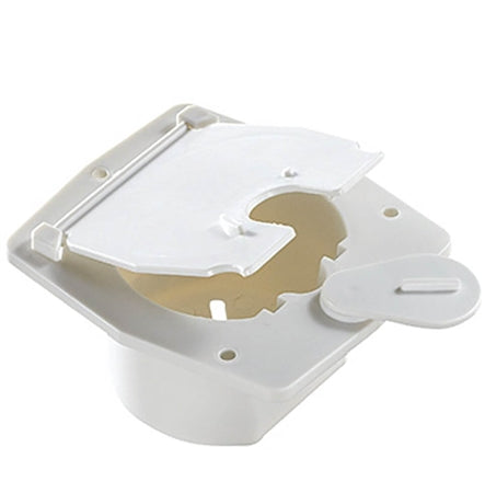 RV Designer B140 Basic Cable Hatch - Flat Sided, Polar White