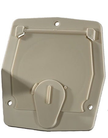 RV Designer B142 Basic Cable Hatch - Flat Sided, Colonial White