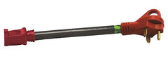 Valterra A10-3015 Mighty Cord 12" Adapter Cord w/Handle - 30AM to 15AF, Red