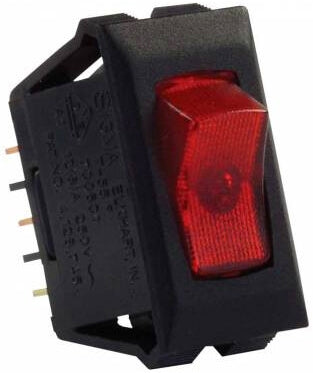 JR Products 12525 Illuminated 12V On/Off Switch - Red/Black