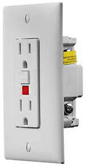 RV Designer S801 Dual AC GFCI Outlet with Cover-Plate - White