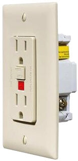 RV Designer S803 Dual AC GFCI Outlet With Cover-Plate - Ivory