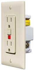 RV Designer S803 Dual AC GFCI Outlet With Cover-Plate - Ivory
