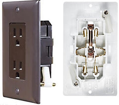 RV Designer S815 Dual AC Self-Contained Outlet With Cover-Plate - Brown
