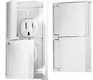 RV Designer S905 AC Weatherproof Dual Outlet With Snap Cover-Plate - White