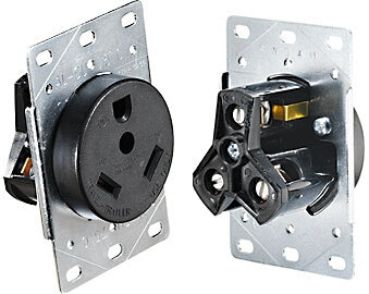 RV Designer S971 AC Flush-Mount Receptacle with Plate - 30 Amp