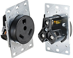RV Designer S971 AC Flush-Mount Receptacle with Plate - 30 Amp