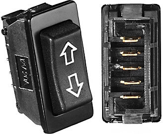 RV Designer S125 DC Rocker Switch With Plate - 40 Amp, Black