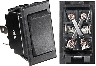 RV Designer S221 DC Rocker Switch 20 Amp - Mom On/Off/Mom On, 4 Terminal