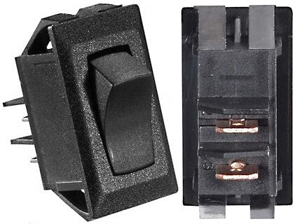 RV Designer S261 DC Rocker Switch 10 Amp - Black/Black, On/Off