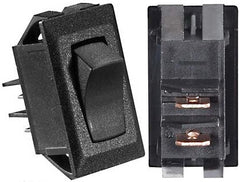 RV Designer S261 DC Rocker Switch 10 Amp - Black/Black, On/Off