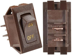 RV Designer S273 DC Rocker Switch 10 Amp - Brown With Gold Text, On/Off