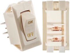 RV Designer S279 DC Rocker Switch 10 Amp - Ivory With Gold Text, On/Off