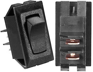 RV Designer S321 DC Rocker Switch 10 Amp - Black, Mom On/Off