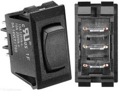RV Designer S341 DC Rocker Switch 10 Amp - Black, Mom On/Off/Mom On