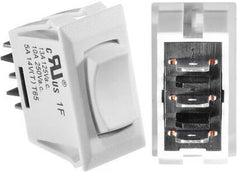 RV Designer S345 DC Rocker Switch 10 Amp - White, Mom On/Off/Mom On
