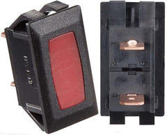RV Designer S361 DC Rocker Switch 10 Amp - Black/Red, Indicator Lights