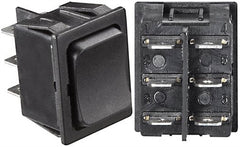 RV Designer S471 DC Rocker Switch 5 Amp - Black, Mom On/Off/Mom On DPDT