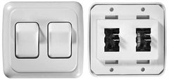RV Designer S533 Contoured DC Wall Switch On/Off - Double, White