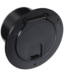 RV Designer B113 Round Deluxe Cable Hatch - Black, 5.2" x 2.6"