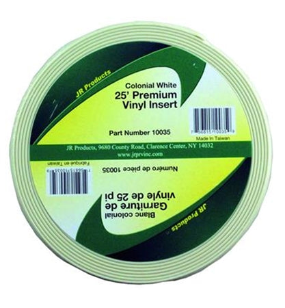 JR Products 10035 Premium Vinyl Insert - Colonial White, 1" x 25'