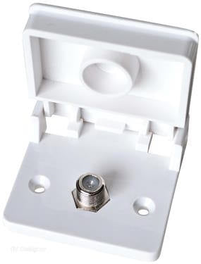 RV Designer T111 Weatherproof TV Jack - White