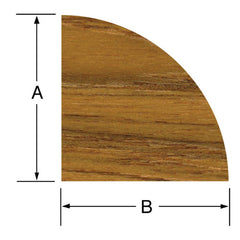 Whitecap 60850 Teak 1/2"H X 1/2"W Quarter Round Molding 5' Length