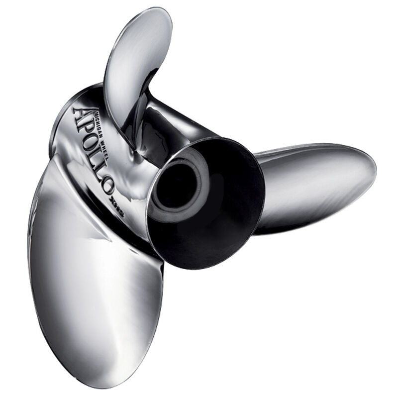 Michigan Wheel 993155 Apollo B-Series 3-Blade Stainless Steel Propeller - LH, 13-1/8" Diameter x 19" Pitch