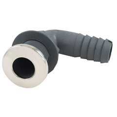 Whitecap S-3807C Stainless Steel / Nylon Thru-Hull with Barb - 5/8" Hose Size, 90Â°