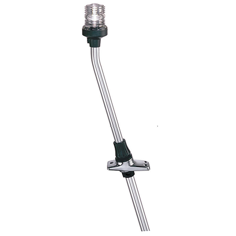 Perko 1311DP2CHR Telescoping White All-Round Pole Light and Base Combination - 20-1/8" Height, 16Â° Rake