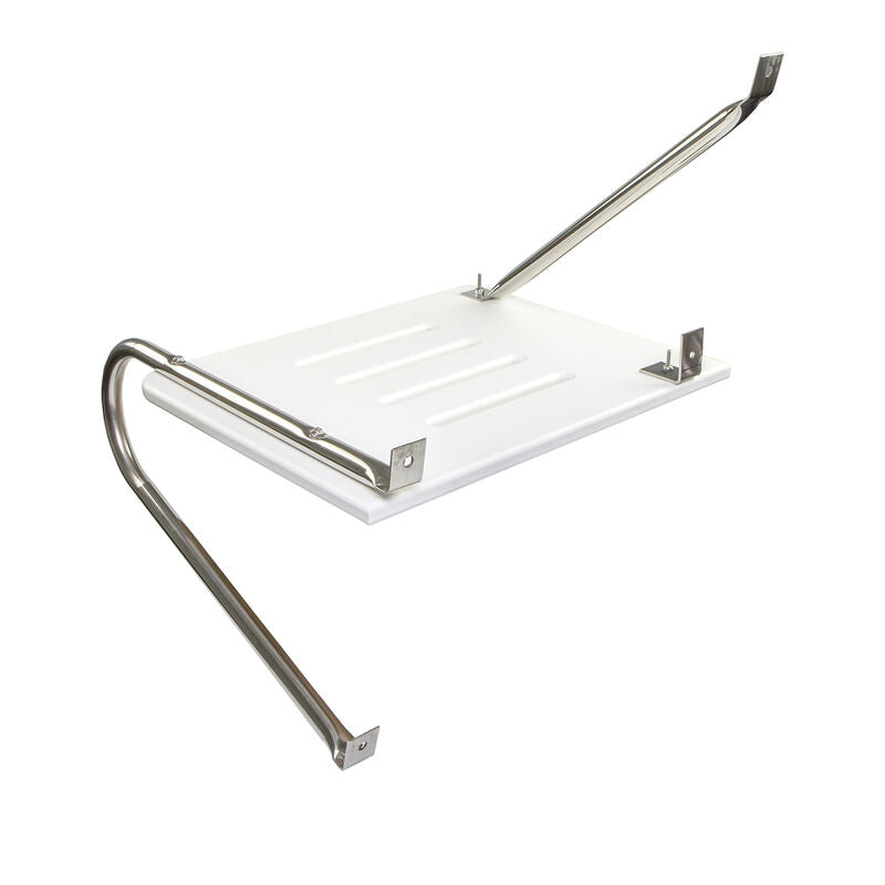 Whitecap 67900 Poly Swim Platform for Boats with Outboards - Single Rail, White